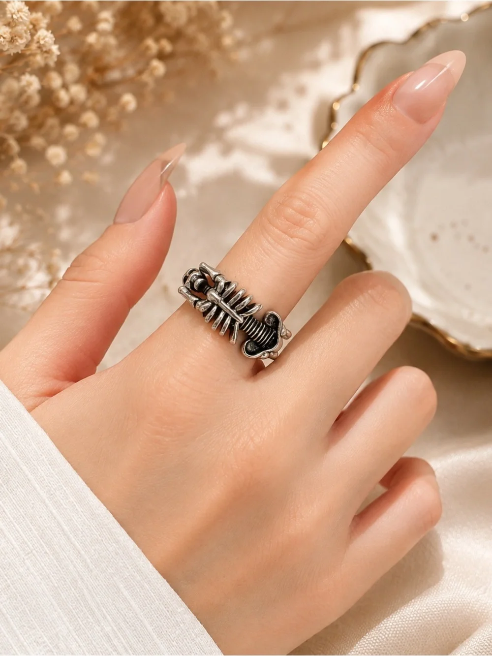 Silver Skeleton Ring - Women's Fashion Gothic Y2K Jewelry